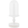 Clayre & Eef vaso campana Ø14x34cm blanco estilo campestre con base de madera