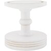 Clayre & Eef vaso campana Ø14x34cm blanco estilo campestre con base de madera