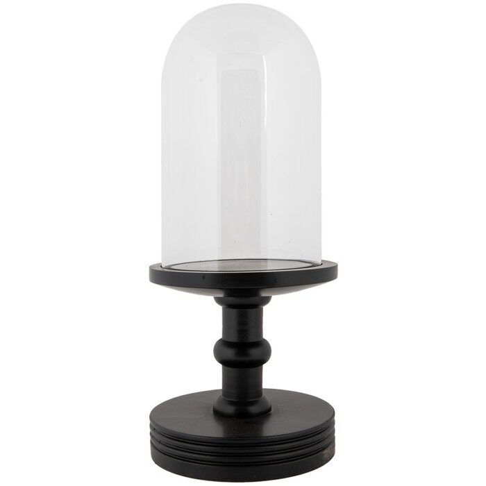 Clayre & Eef 6GL5059Z Campana de vidrio Ø14x34cm Transparente Negro