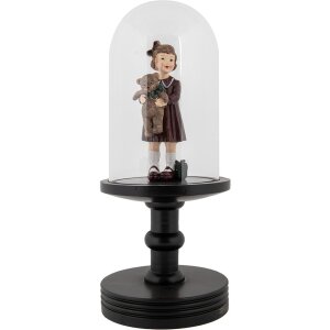Clayre & Eef 6GL5059Z Campana de vidrio Ø14x34cm Transparente Negro