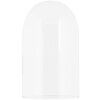 Clayre & Eef campana de vidrio base de madera Ø17x40cm estilo campestre de vidrio marrón