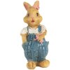 Clayre & Eef 6PR5719 Conejo Decorativo Marrón Azul 5cm Poliresina Estilo Campestre
