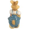 Clayre & Eef 6PR5719 Conejo Decorativo Marrón Azul 5cm Poliresina Estilo Campestre