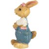 Clayre & Eef 6PR5719 Conejo Decorativo Marrón Azul 5cm Poliresina Estilo Campestre