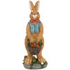 Clayre & Eef 6PR5721 Conejo Decorativo Marrón Azul 13cm Poliresina Estilo Campestre