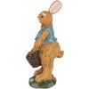 Clayre & Eef 6PR5721 Conejo Decorativo Marrón Azul 13cm Poliresina Estilo Campestre