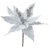 Clayre & Eef Decoración Navideña Flor Blanca Plata Ø 30x26 cm
