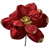 Clayre & Eef Decoración Navideña Flor Ø25x25cm Plástico Rojo Dorado