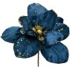 Clayre & Eef Decoración Navideña Flor Azul Oro Ø 25x25 cm Plástico