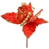 Clayre & Eef 66162 Mariposa Decorativa Rojo Oro 20x4x25 cm Decoración Navideña