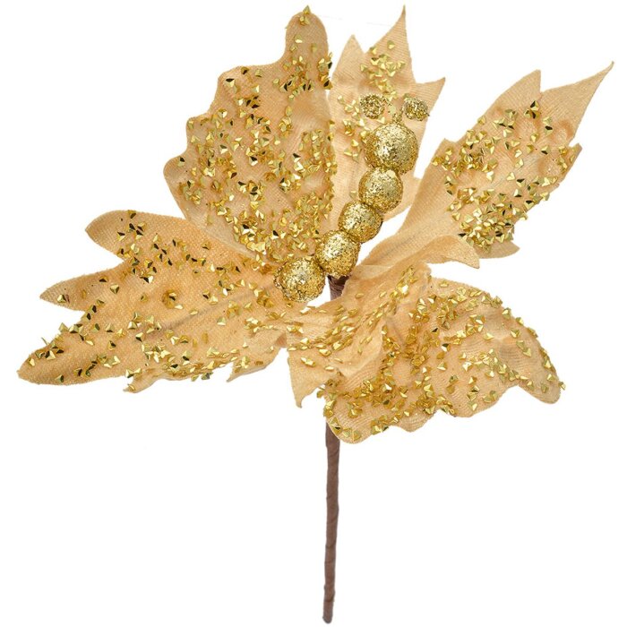 Clayre & Eef 66163 Decoración Navideña Mariposa Beige-Oro 20x4x25 cm