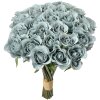 Clayre & Eef Ramo de rosas azul-verde 24 flores 30 cm artificial