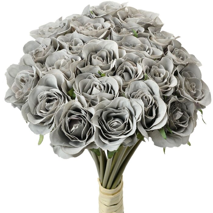 Clayre & Eef Ramo 24 Rosas Gris 20x16x30 cm artificial