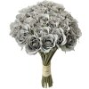 Clayre & Eef Ramo 24 Rosas Gris 20x16x30 cm artificial