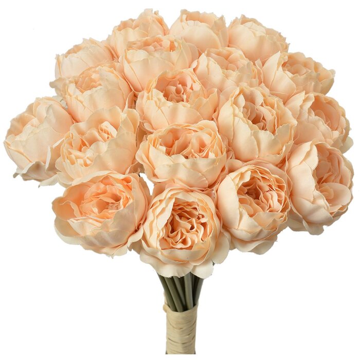 Clayre & Eef 6PL0393W Ramo de flores artificiales 18 Rosas Beige 30cm