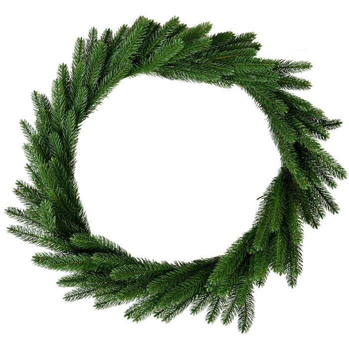 Clayre & Eef 50819 Corona de Navidad verde Ø 65x10 cm estilo campestre