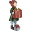 Clayre & Eef 6PR5722 Figurita de Navidad niño verde rojo 12cm poliresina estilo campestre