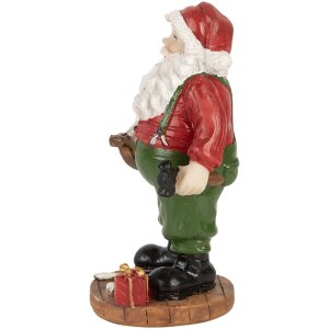Clayre & Eef 6PR5724 Papá Noel estilo campestre figura decorativa 8x6x13 cm