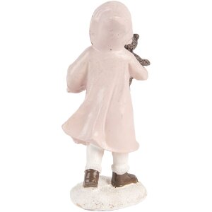 Clayre & Eef 6PR5727 Figurita de Navidad Niño Rosa 12cm Estilo Campestre Poliresina