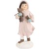 Clayre & Eef 6PR5727 Figurita de Navidad Niño Rosa 12cm Estilo Campestre Poliresina