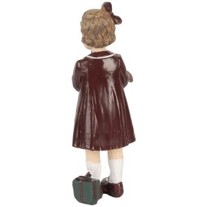 Clayre & Eef Figurita Decorativa Niño con Osito Marrón Verde 6x5x15 cm