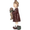 Clayre & Eef Figurita Decorativa Niño con Osito Marrón Verde 6x5x15 cm