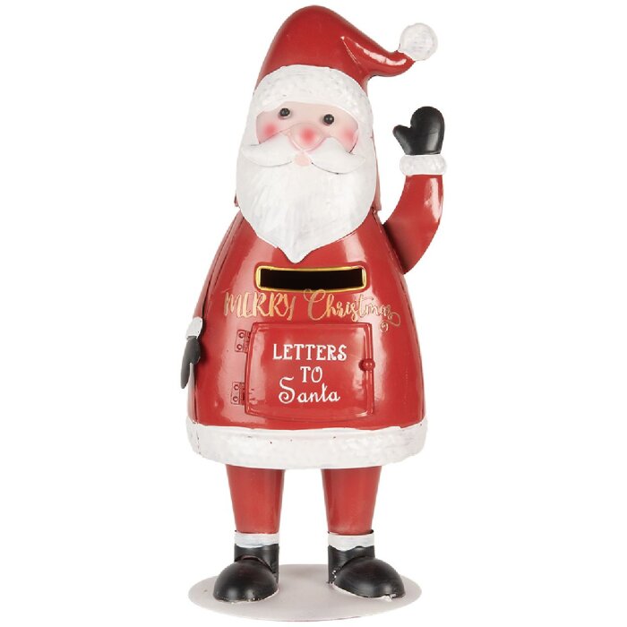 Clayre & Eef 6Y5853 Buzón Papá Noel Rojo Blanco 16x14x35 cm