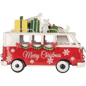 Clayre & Eef 6Y5855 Modelo Autobús LED Rojo Blanco 31x15x21 cm Funciona con pilas