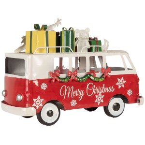 Clayre & Eef 6Y5855 Modelo Autobús LED Rojo Blanco 31x15x21 cm Funciona con pilas
