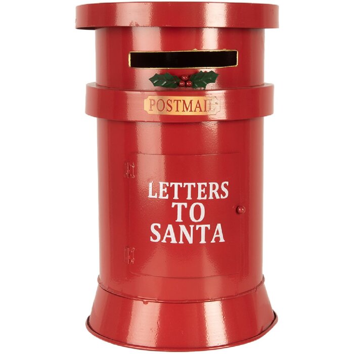 Clayre & Eef 6Y5856 Buzón rojo Ø24x38 cm Cartas a Papá Noel