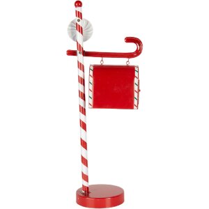 Clayre & Eef 6Y5857 Buzón decoración navideña rojo blanco 20x12x51 cm