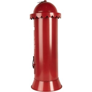 Clayre & Eef 6Y5859 Buzón Rojo Ø19x52cm Santas Entrega Express