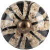Clayre & Eef 66042 Pomo puerta cerámica gris negro Ø 3x3 cm