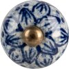 Clayre & Eef Pomo Cerámica Azul Ø3cm Diseño Antiguo para Muebles Cajones Puertas