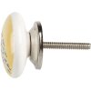 Clayre & Eef pomo puerta ceramica blanco azul Ø 4x2 cm motivo pez