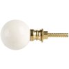 Clayre & Eef 66058 Pomo puerta ceramica blanco Ø3cm tornillo 4cm