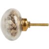 Clayre & Eef pomo puerta cristal concha decoración beige Ø5x4 cm casa de campo náutica