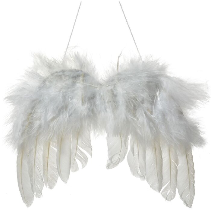Clayre & Eef 66135 Colgante Alas de Ángel Blanco 20x1x16 cm