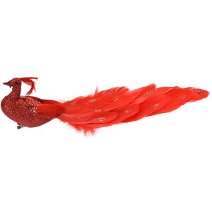 Clayre & Eef Pájaro Decorativo Rojo 30x9x9 cm...
