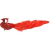 Clayre & Eef Pájaro Decorativo Rojo 30x9x9 cm con Clip Plástico Navidad