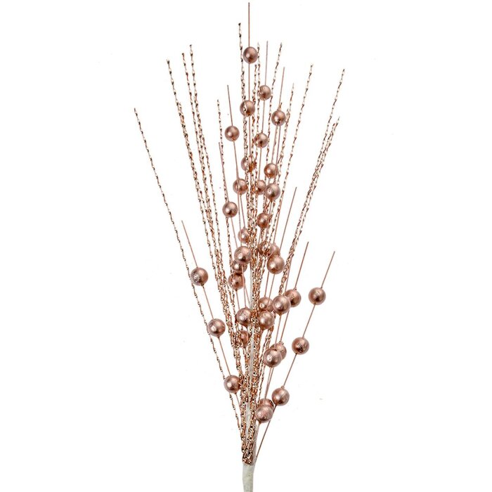 Clayre & Eef Decoración navideña rosa 12x6x63 cm rama de plástico purpurina