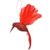 Clayre & Eef 66141 Etiqueta de Navidad pájaro rojo 22x5x15 cm plástico
