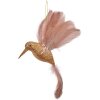 Clayre & Eef Colgante Pájaro Oro Rosa 22x5x15 cm Plástico Decoración Navidad