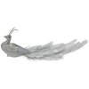 Clayre & Eef pájaro decorativo purpurina plateada 30x9x9 cm con plumas y clip