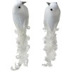 Clayre & Eef Pájaros Decorativos Blanco Set de 2 19x9x10 cm Plástico