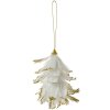 Clayre & Eef percha flor blanco-oro 14x11x7 cm pluma estilo country