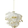 Percha Clayre & Eef Flor Blanco-Dorado 12x12x12 cm Percha Decorativa Estilo Campestre