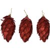 Clayre & Eef Abeto Set 3pcs Rojo Ø7x13cm Decoración Navideña Plástico