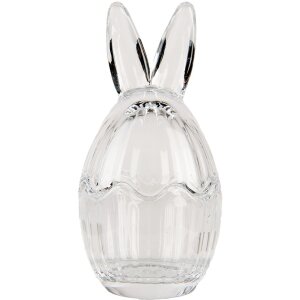 Clayre & Eef tarro de almacenaje conejo cristal transparente Ø6x11cm estilo country