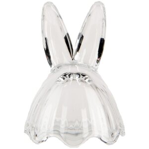 Clayre & Eef tarro de almacenaje conejo cristal transparente Ø6x11cm estilo country